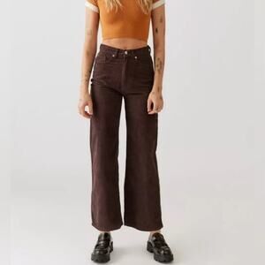 BDG High & Wide Corduroy Pants Brown Wide Leg Retro Y2K Style Women’s Sz 28